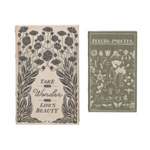 Linen Covered Book Storage Boxes Flowers and Insects