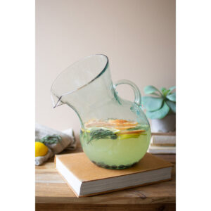 Large Glass Tilted Pitcher