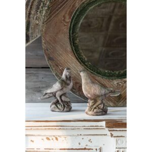Set of 2 Aged Concrete Doves