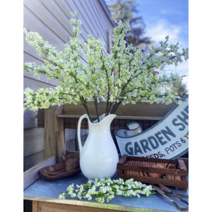 34" Cream Wild Blossom Spray