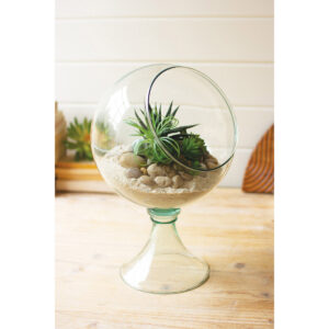 Large Glass Display Bowl on Pedestal