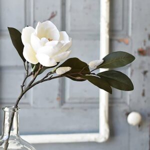 15" Magnolia Flower Spray Stem