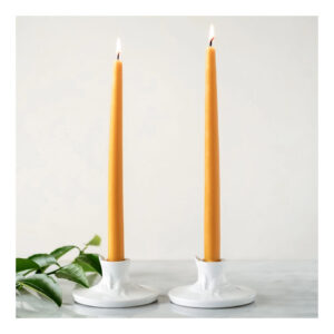 Set of 2 100% Pure Beeswax Tapers Candles