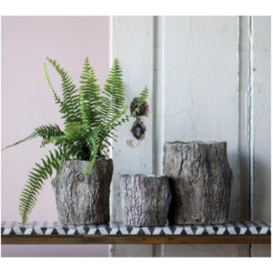Large Faux Bois Log Concrete Planter