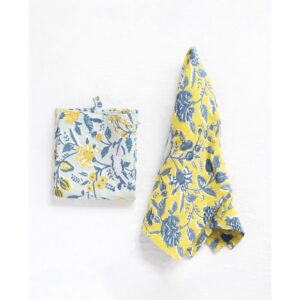 Set of 2 Floral Patterned Tea Towels