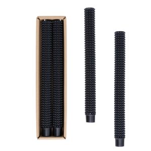 Set of 2 Black Hobnail Taper Candles