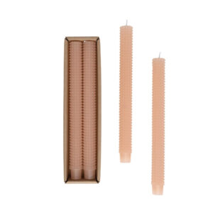 Set of 2 Pink Hobnail Taper Candles