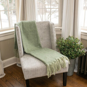 Green Tassel Throw