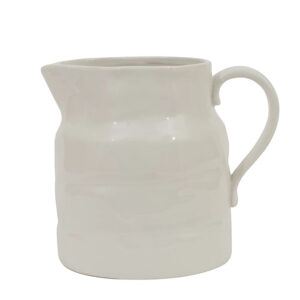 Vintage Style White Stoneware Pitcher