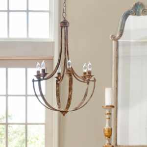 Weathered Gold-Tone Chandelier