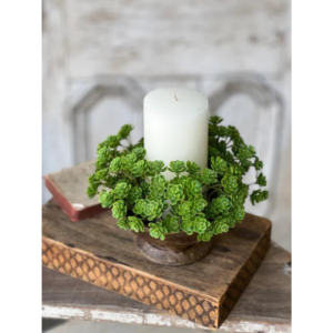 8" Faux Succulent Candle Rings