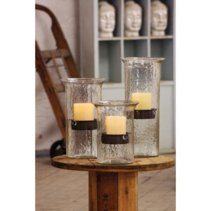 19" Glass Cylinder Hurricane Candle Holder