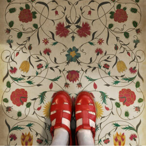 Williamsburg Vintage Vinyl Floor Cloth - Abigail - Choose Size
