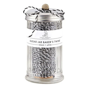 Glass Sugar Jar with Bakers Twine - Available in Different Colors