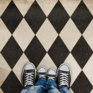 Williamsburg Vintage Vinyl Floor Cloth - Diamonds - Choose Size