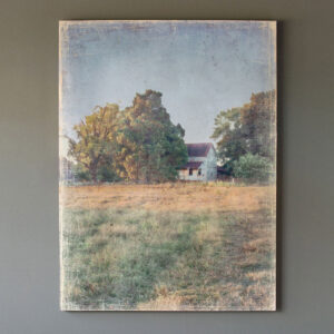 Distressed Watercolor Farm House Print on Canvas