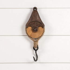Rusty Look Pulley with Hook