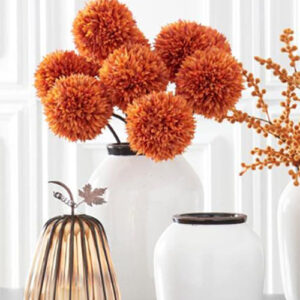 26" Orange Allium Stem