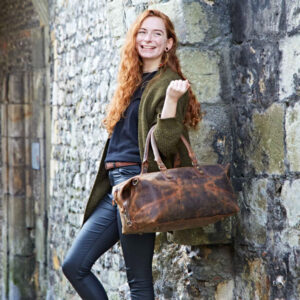 Handmade Vintage Style Buffalo Leather Overnight Bag