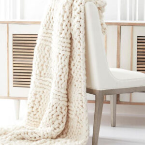 Hand Knit Chunky Throw Blanket