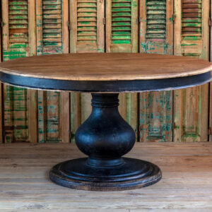 Vidalia Round Dining Table - Black Weathered