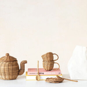 7 Piece Wicker Tea Set