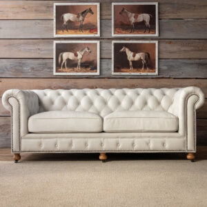 Off White Chesterfield Leather Sofa