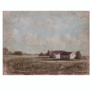 Farm Landscape Weathered Canvas Wall Art