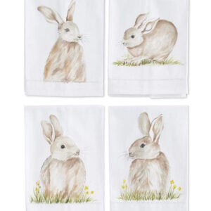 Hand Painted Bunny Tea Towel - Choose Style