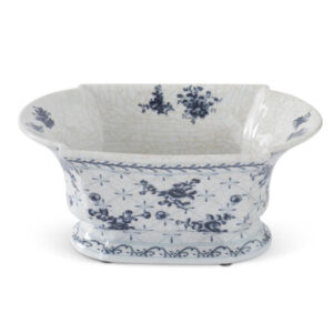 Blue and White Floral Fluted Bowl