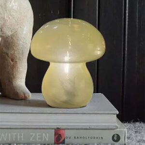 LED Glass Mushroom Light - Pale Yellow