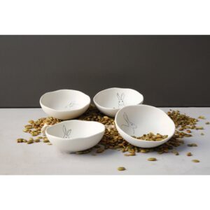Set of 4 Simple Rabbit Bowls