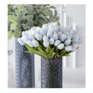 12 Piece Real Touch Tulip Bundle Pale Blue
