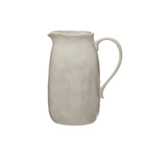 96oz Reactive Glaze White Stoneware Pitcher