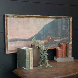 Weathered Look Cabin On The Lake Framed Print