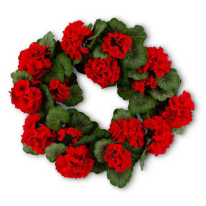 24" Real Touch Geranium Wreath