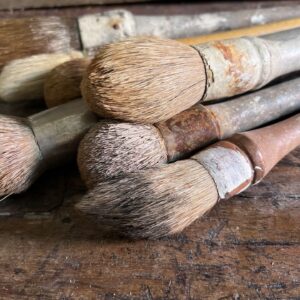 7 Found Vintage French Artist Paint Brushes