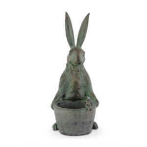 19" Patina Rabbit with Planter