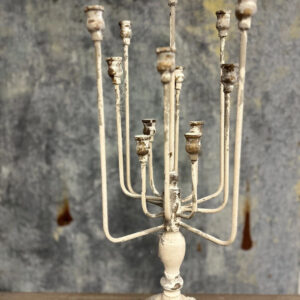 Rustic 13 Candle Candelabra - White