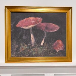 20" x 23.25 Framed Artwork - Vintage Mushrooms