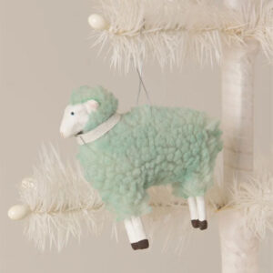 Bethany Lowe Blue Wooly Sheep Ornament
