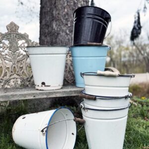 Found Enamel Bucket