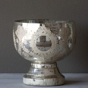 Mercury Glass Peacock Compote