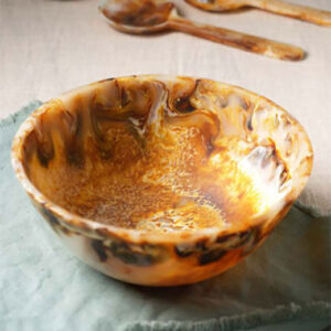 Coffee Swirl Resin Salad Bowl