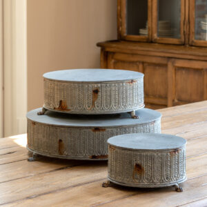 Set of 3 Tinwork Display Risers